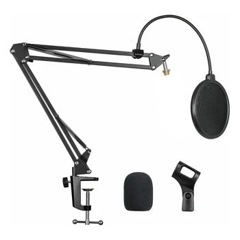 Braț flexibil Foarfeca Braț Microfon cu Stand cu Strat Dublu Mic Parbriz Filtru de Spumă Acoperă Kit