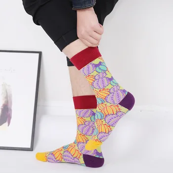 Șosete Amuzante Femei Din Bumbac Alimentare Digital De Imprimare Streetwear Ciorap Respirabil Menține Suplu Fata De Moda De La Mijlocul Șosete