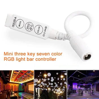 LED RGB Controller 19 Moduri de Dinamice 4-pin Colorate DC Jack Conector Benzi de Lumină Mini Acasă 3-cheie de Iluminat Portabil Pentru 5050 3528