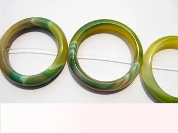 En-gros de 35 mm --2strands reale șirag de mărgele de agat cerc rotonda gogoasa vene verzi amestecate bijuterii margele fcoal
