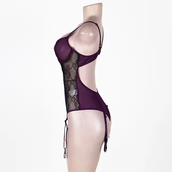 Fierbinte, Sexy Lace Bodysuit Teddy Lenjerie Erotica pentru Femei Lenjerie de corp-O singură Bucată Obraznic Costume Chemises Plus Dimensiune M~5XL