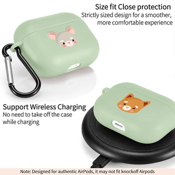 Animale Drăguț Moale Cască Caz Pentru Apple Airpods Pro Caz Acoperire Wireless Bluetooth Silicon Aer Păstăi 3 Caz Capacul De Protecție