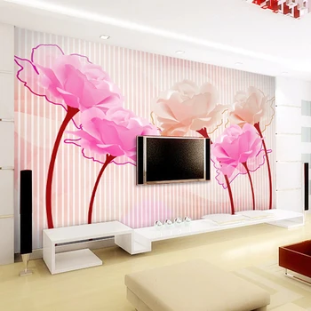 En-gros 3d rose murală de vinil tapet lavabil pe perete fotografie murală TV tapet camera de zi dormitor flori 3d picturi murale