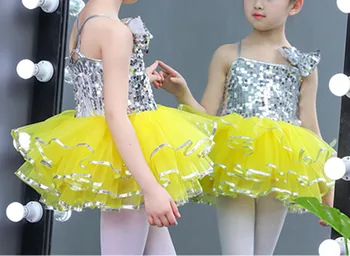 3pcs Copil Uzura de Partid Paiete Argintii Rochie de Celebritate Balletpakje Costume pentru Copii de la 2 La 10 Ani Tinuta Set