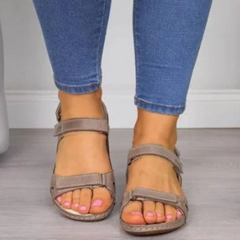 Femei PU Piele Plat Sandale de Vara, sandale de Plajă Călătorie Pantofi Casual NYZ Magazin
