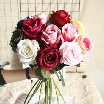 Flori artificiale ieftine de nunta flori decorative de perete fals buchet de trandafiri vaze pentru acasă decorare accesorii setarea de Masă