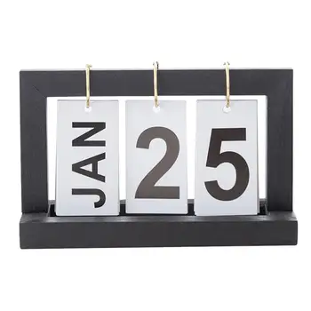 1 buc Perpetual Calendar de Birou din Lemn de Flip-Chart Biroul de Acasă Calendar Calendar de zi cu Zi de Birou Calendar de Masă 2021