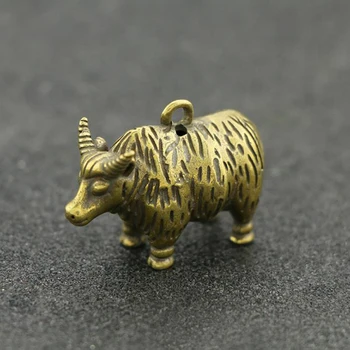 Alamă Animal Statuie Ornament Chinezesc Zodiac Taur Birou Deco Ox Meserii Wall Street Bronz Taur Fioros OX Statuie-Alama