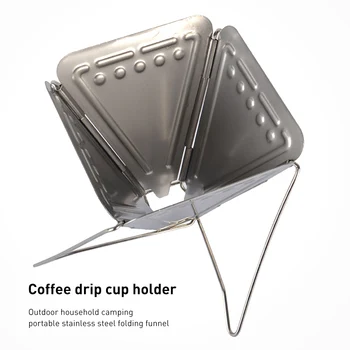 1 buc Oțel Inoxidabil Filtru de Cafea în aer liber Camping Pliabil Portabil de Cafea prin Picurare Raft Pliabil Cafea Dripper