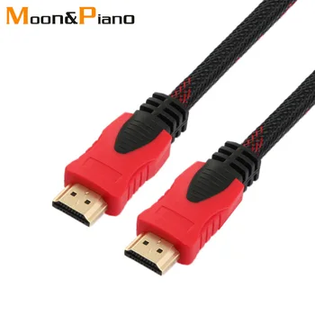 1,5 m Versiunea 1.4 Roșu și Negru Net Dublu Țesute Net TV set-top Box prin Cablu HDMI compatibil HD mascul la mascul 1,5 M 3M 5M 10M de Cablu