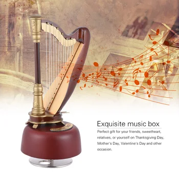 Clasice de Vânt de Până la Harpa Muzica Cutie cu Rotirea Muzicale de Bază Instrument Replică Miniaturală Artware Cadou