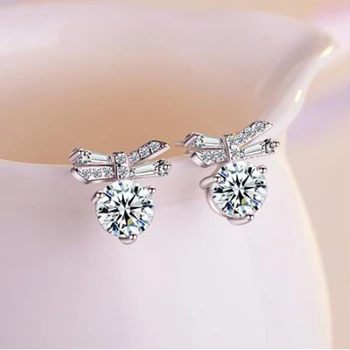KOFSAC Noi coreea Moda Cercei Argint 925 Pentru Femei Petrecerea de Nunta Creative Rafinat Fluture Cristal Cercei Bijuterii Cadouri