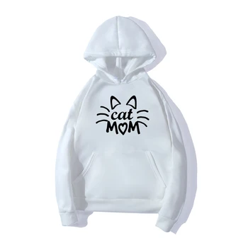Toamna Dropshipping Nou-veniți Femei Hoodie pentru Femei de Moda Pulover Pisica Mama Tricou Top Hanorac de Mari Dimensiuni de sex Feminin