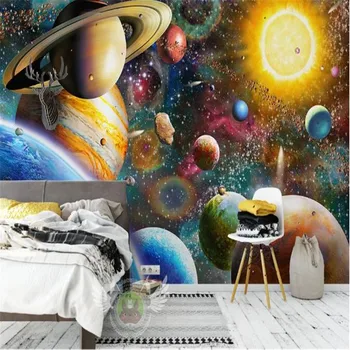 Milofi profesionale personalizate 3D tapet mural spațiu univers cameră pentru copii dormitor mare pictură murală