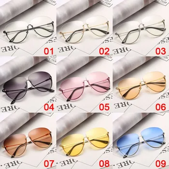Fără ramă Nouă Pisică Ochi ochelari de Soare pentru Femei Transparent Brand de Moda ochelari de Soare de Designer Doamnă Mare Cadru Metalic UV400 #248147