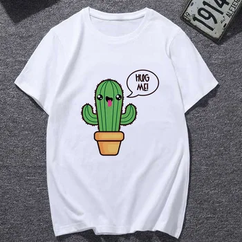 Tricouri Femei 2020 Cactus Balon Print T Camasa pentru Femei de Moda Harajuku Maneci Scurte T-shirt Personalitate Tricou Femeie