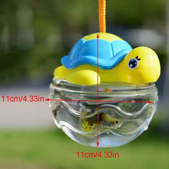 Portabil Mini Rezervor de Pește Respirabil Plastic Transparent Turtle Pandantive Sticla X7YD