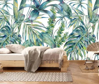Tapet personalizat fotografie 3d murală camera de zi dormitor tapet Nordic trase de mână tropicale cu frunze TV fondul de hârtie de perete