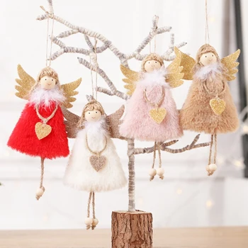 4BUC de Anul Nou Agățat Păpușă de Crăciun Articole Unghi de Fulgi de zăpadă, Ornamente pentru Masă de Crăciun, Decorațiuni pentru Petrecere Acasă