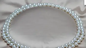 Frumoasa dublu suvite 8-9mm naturale south seas alb colier de perle de 17 18inch argint cercel