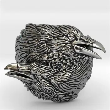 Creative Cioară de Argint Culoare Inel Barbati sex Masculin Degetul Arătător Ring Scandinav Odin Amuleta Bijuterii