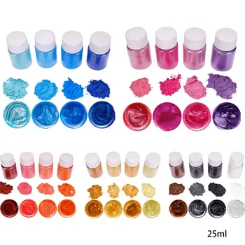 4 Buc/set Culori Mixte de Rășină Bijuterii DIY Face Ambarcațiunile de Pulbere Stralucitoare Luminos Pigment de Cristal Set Epoxidice Materiale 517F