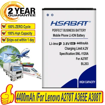 HSABAT 4400mAh BL203 BL214 BL236 Bateriei pentru Lenovo A278T A365E A308T A369 A66 A318T A385E A300T A208T A218T A269 A305E a316 black