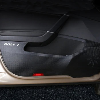 Potrivit pentru Volkswagen Golf 7/7.5 Usi Kick Pad Fibra de Carbon, Piele Ușa Zero și Murdar Pad