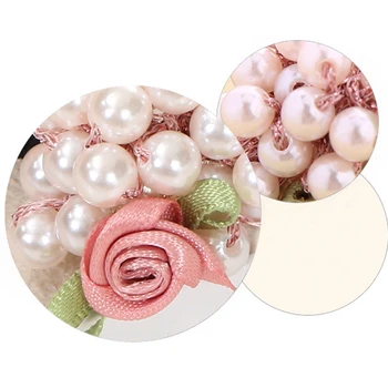 1 BUC-coreean Margele Floare Perle Elastica Coarda Păr de Coadă de cal Titularul articole pentru acoperirea capului Ornament Decor Accesorii Bijuterii pentru Femei