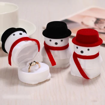 Om de zăpadă cutie de inel 2020 Romantic Inel Dublu Crăciun doll ring de box cutii de bijuterii Cutii de Cadouri de crăciun de nunta consumabile