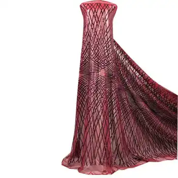 Sequines de design de moda pentru femei de înaltă calitate francez tul net dantela tesatura nigerian petrecere de nunta cel mai bun preț transport gratuit