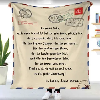 120x150cm Limba germană Flanel Designer Pătură Scrisoare de La Fiica/Fiul-și Exprime Dragostea de Crăciun 2020 Cadouri Gros de Iarna Cald
