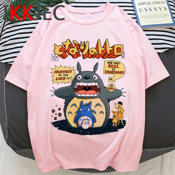Kawaii Totoro Grafic T Shirt pentru Femei Studio Ghibli Anime Drăguț T-shirt Spirited Away desen Animat Amuzant Tricou de Moda de Top Teuri de sex Feminin