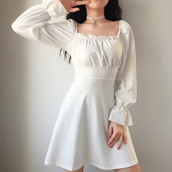 Femei Rochii de Îmbrăcăminte coreeană Stil de Moda de Îmbrăcăminte pentru Femei Rochie toamna anului 2020 Moda Zburli Vintage de Toamna Primavara-Vara Rochie