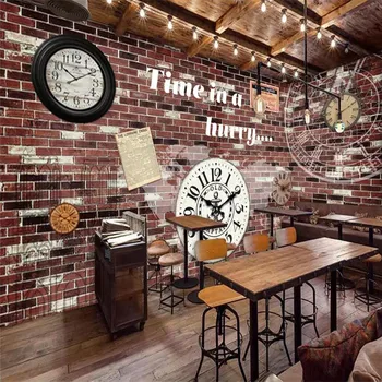 Tapet personalizat murală zid de caramida retro ceasuri mecanice cafenea, bar, living cu canapea, TV acasă decorare de arta pictura