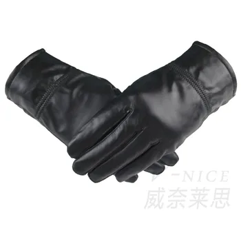 Din piele mănuși pentru bărbați de iarnă termică Moda Mănuși Moale piele de Oaie Bicicleta cu Motor Windproof LG034