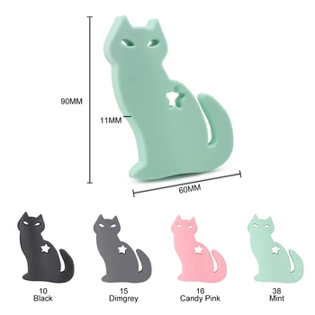 TYRY.HU 1 buc Silicon Teether Cat Dentitie Copii Accesorii Atașat Sucette Set Copilul Biter BPA GRATUIT Asistenta Cadou