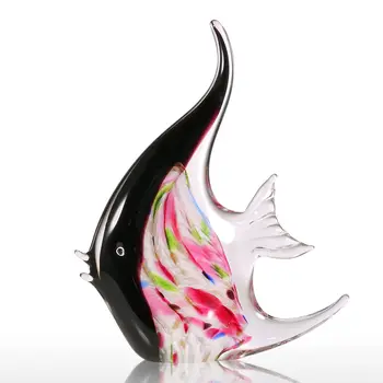 Tooarts Flori De Pește Cadou Ornament De Sticla Figurina Animal Îmbinat Home Decor Multicolor Accesorii Decor Arte Cadou