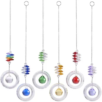 Rafinat Cristal Pandantiv Ușă Fereastră Decor Cristal Pandantiv Ornament Decorativ De Iluminat Dream Catcher Vânt Chime