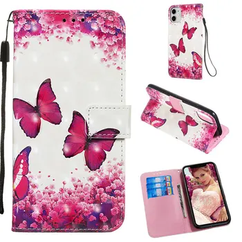 Fată Drăguță Telefon Flip Cover Pentru Huawei Bucurați-vă de Max 8E 9S Bucurați-vă de 7 8 9 Plus Ponei Bufnita Sta Portofel Caz, Copii Capa Orhidee Cutie O03E
