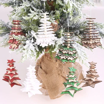 De Anul Nou Din Lemn Natural Pomul De Craciun Ornament Din Lemn Agățat Pandantive Cadouri La Domiciliu Petrecere De Crăciun Cadou De Crăciun De Crăciun Decorare