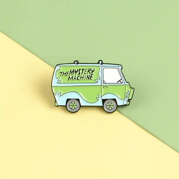 MISTERUL MAȘINĂ de Email Ace Personalizate Desene animate Scooby Autobuz Broșe Pin Rever Tricou Sac de Distracție Insigna Veche Școală de Bijuterii Cadou Prieteni