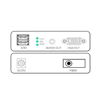 VGA La FC Fibra Optica Media Converter Extender 20km One-way Audio KVM USB Port
