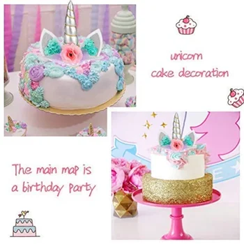 Huiran Unicorn Tort Joben Decor Unicorn Partid Decor Unicorn Ziua Consumabile Happy Birthday Cake Topper