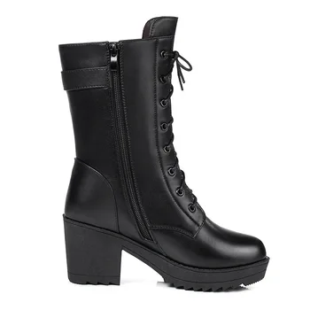 DM569 de iarnă lână artificială cizme de zapada pentru femei 2020 cald și gros Cizme Pantofi Cataramă Femeie botas Femei Cizme Martin