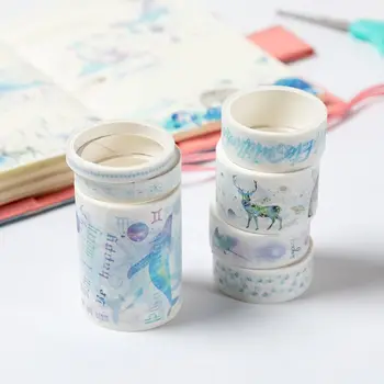 7Pcs Romantic Sakura Ocean Star Washi Tape Bandă Adezivă DIY Scrapbooking Eticheta adezivă de Mascare Benzi
