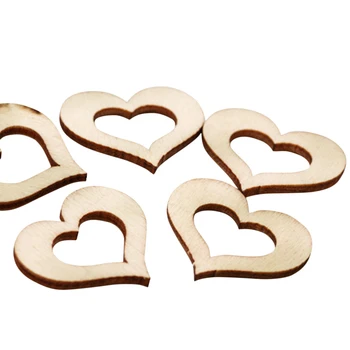 Ornamente din Lemn Goale Forma de Inima Decorare DIY Meserii Pentru Fotografie de Nunta 899