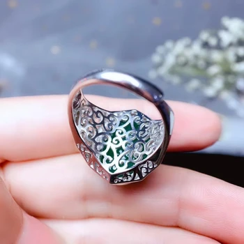 KJJEAXCMY fine bijuterii argint 925 incrustat naturale de Calcedonie inel oameni noi jad inel de piatră prețioasă de lux test de suport