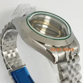 40mm caz de argint acoperite de sticlă oțel inoxidabil caz ceas curea de Ceas se potrivesc ETA 2836 Miyota 8215 821A Mingzhu DG2813 3804 circulație