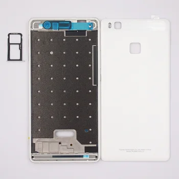 BaanSam Nou Ecran LCD Frontal Cadru Baterie Capac Spate Cartelă SIM Tava Pentru Huawei P9 Lite Locuințe Cazul de Alimentare Cu Butoanele de Volum